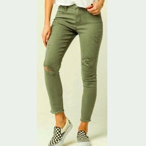 Set Of 2 Women's RSQ Baja Ankle Distressed Sz 1 & Encore Light Wash Sz 5 Jeans - Picture 5 of 14